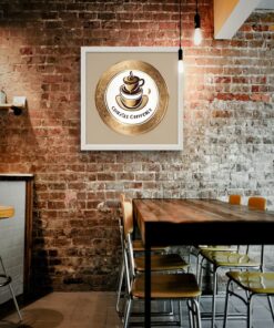 Kafe Tablo, Cafeteria Retro Led Tablo – 60x60 cm | Sıva Üstü Montajlı, Tak-Çalıştır Sistem