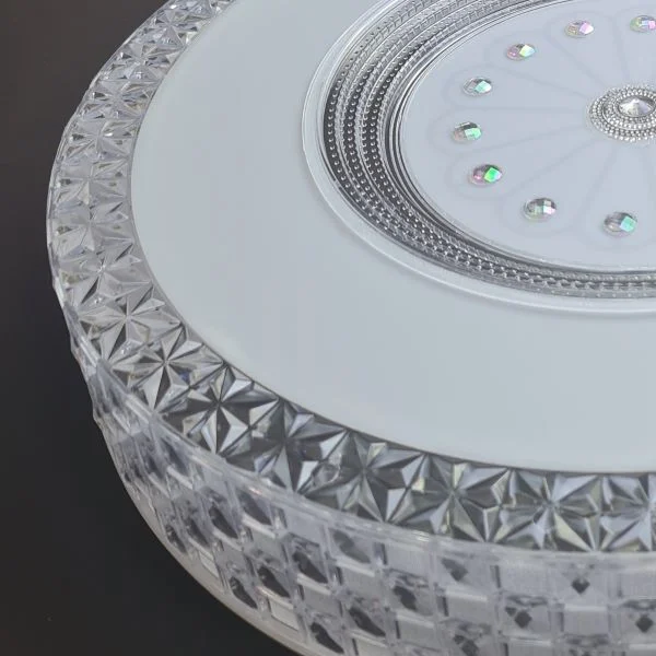 LED Tavan Armatür - Gümüş Yaldız Led Avize – 45 Watt – 50 cm Yuvarlak Modern Avize – 7000K – Beyaz Işık – 4150 Lümen Güçlü Aydınlatma - Görsel 2