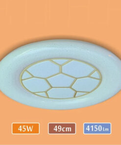 LED Tavan Armatür - 4150 Lümen Güçlü Aydınlatma - Altın Futbol Topu Model Yuvarlak Avize – 45 Watt – 50 cm Yuvarlak Modern Avize – 6500K – Beyaz Işık