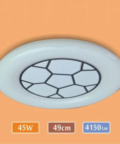 LED Tavan Armatür - 4150 Lümen Güçlü Aydınlatma - Siyah Futbol Topu Model Yuvarlak Avize – 45 Watt – 50 cm Yuvarlak Modern Avize – 6500K – Beyaz Işık