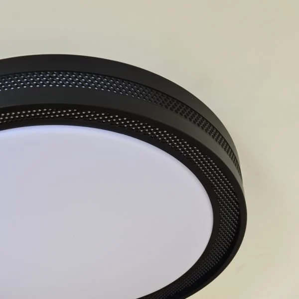 LED Tavan Armatür - Kalın Kasa Siyah Motifli Avize – 45 Watt – 50 cm Yuvarlak Modern Avize – 6500K – Beyaz Işık – 4150 Lümen Güçlü Aydınlatma - Görsel 2