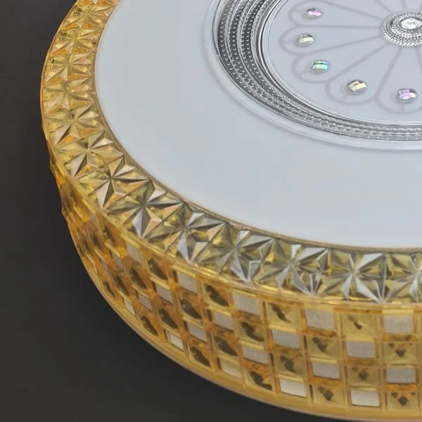 LED Tavan Armatür - Altın Yaldız Led Avize – 45 Watt – 50 cm Yuvarlak Modern Avize – 7000K – Beyaz Işık – 4150 Lümen Güçlü Aydınlatma - Görsel 2