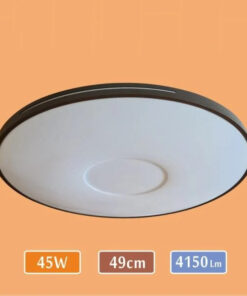 LED Tavan Armatür - 4150 Lümen Güçlü Aydınlatma - Siyah Tabak Yuvarlak Avize – 45 Watt – 50 cm Yuvarlak Modern Avize – 6500K – Beyaz Işık