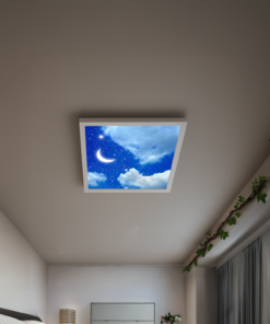 Ay Dede 60cm x 60cm, 54wat Çocuk Odası Avize, Tavana Model Sıva Üstü Aydınlatma Armatürü, Çocuk Odası Ay Dede Gece Desenli Avize