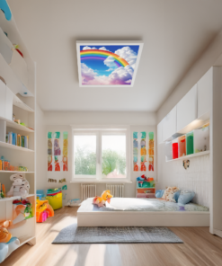 Gökkuşağı 60x60, 54W Çocuk Odası Avize, Led Tavan Armatürü, Çocuk Odası Lamba