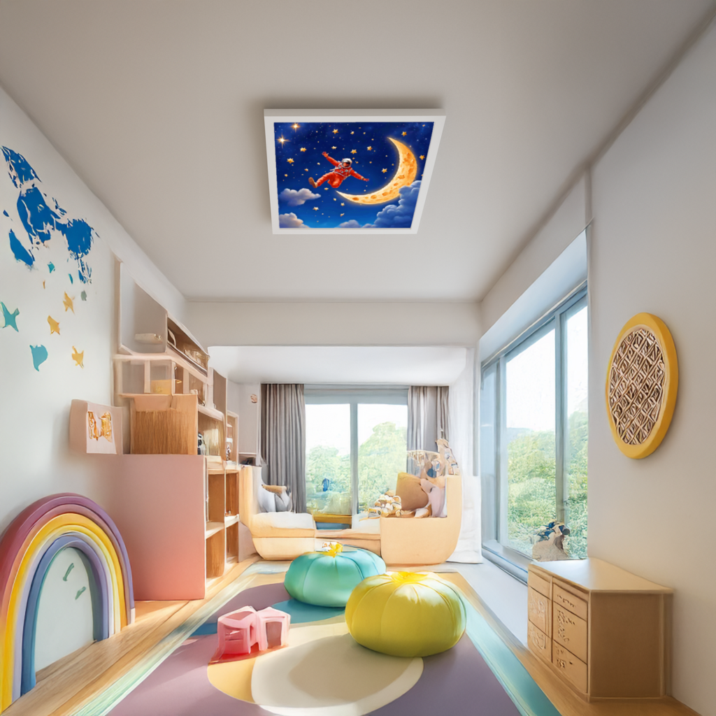 Astronot 60x60, 54W Çocuk Odası Avize, Led Tavan Armatürü, Çocuk Odası Lamba