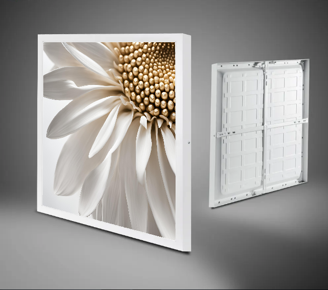Papatya 60cm x 60cm 54W Avize, Dekoratif Aydınlatma Led Panel, Baskılı Tavan Armatürü, Papatya Desen Avize - Görsel 3
