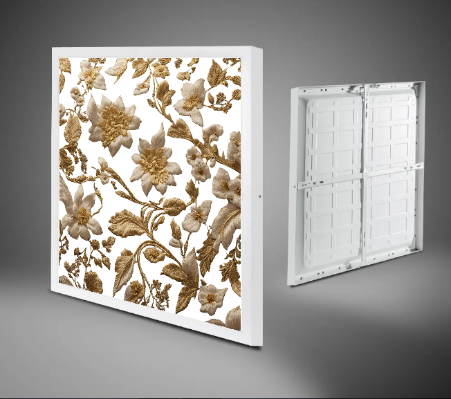 Gold Sarmaşık 60cm x 60cm 54W Avize, Dekoratif Aydınlatma Led Panel, Baskılı Tavan Armatürü - Görsel 3