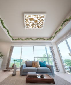 Gold Sarmaşık 60cm x 60cm 54W Avize, Dekoratif Aydınlatma Led Panel, Baskılı Tavan Armatürü