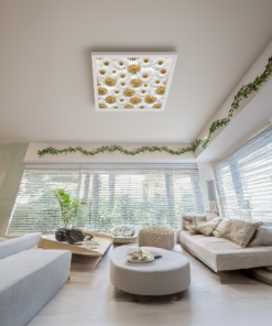 Alternative view of Papatyalar Avize 60cm x 60cm 54W Avize, Dekoratif Aydınlatma Led Panel, Baskılı Tavan Armatürü, Papatyalar