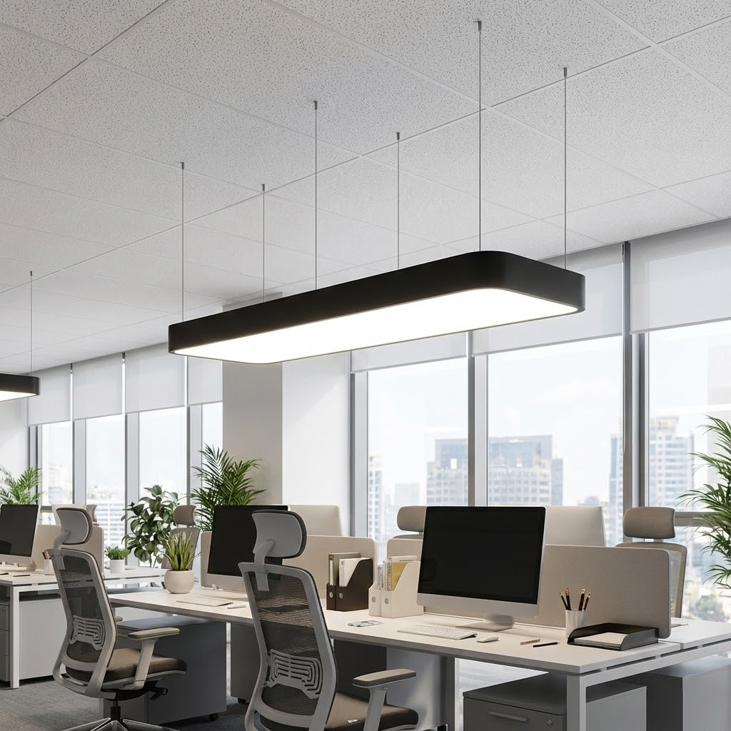 30cm x 90cm 50W 7000 Lümen Dikdörtgen Davul Linear Armatür, Led Davul Armatür, Ofis Linear Aydınlatma, Özel Renk Ve Boyut Seçenekleri