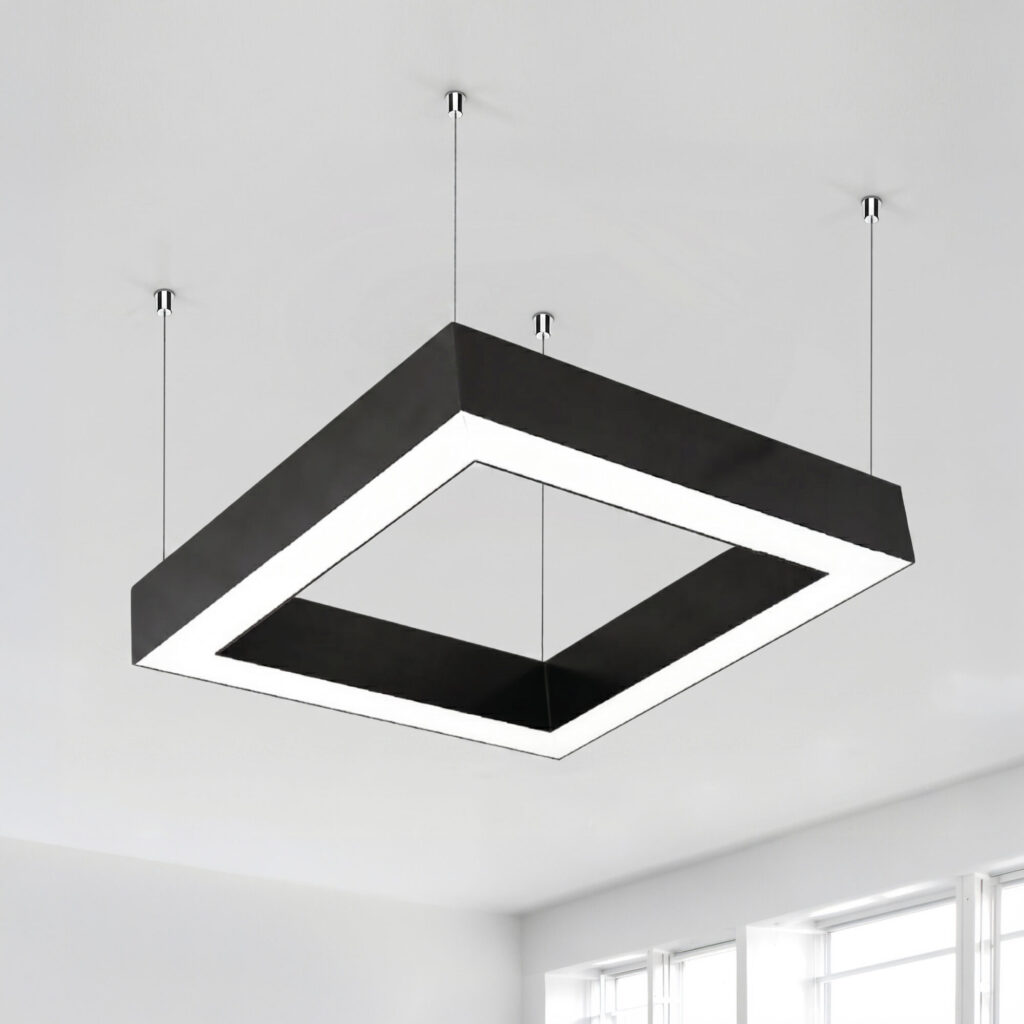 40cm x 40cm 45W 6400 Lümen Led Linear Armatür, Kare Led Simit Armatür, Özel Renk Ve Boyut Seçenekleri, Ofis Linear Aydınlatma