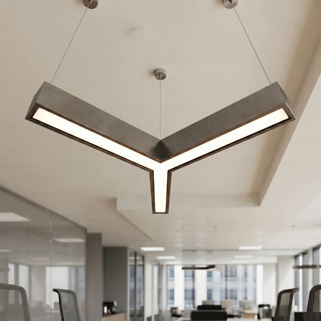 60cm x 60cm x 60cm 60W 8000 Lümen Y Linear Armatür, 6500K, 4000K, 3000K Profesyonel Ofis, İş Yeri, Cafe Linear Aydınlatma, Özel Renk Ve Boyut Seçenekleri