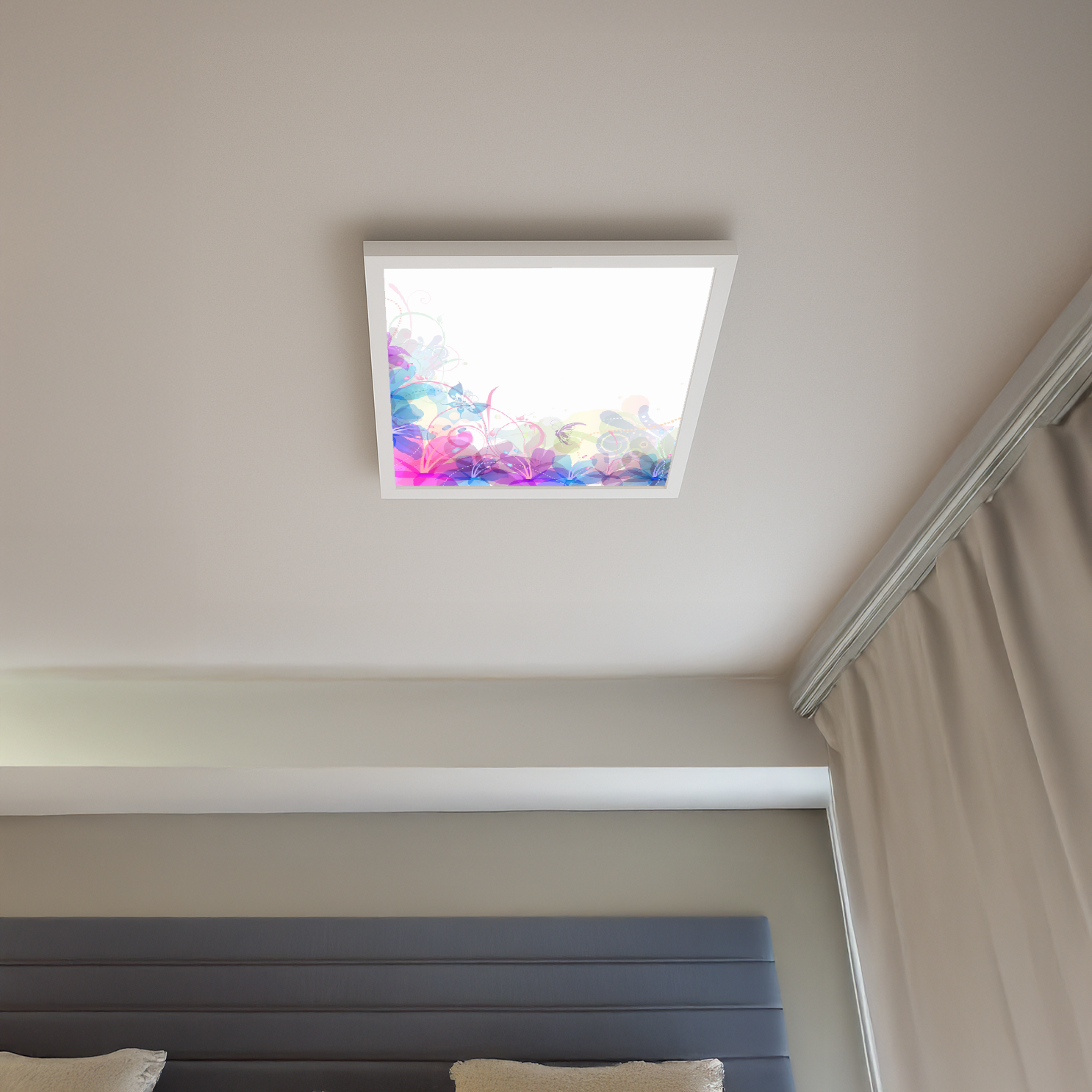 Mavi Rüya, 60cmx60cm, 54 watt, led, Salon Avize Modelleri, Mavi Rüya Mutfak Lamba, Tavan Armatürü - Görsel 2