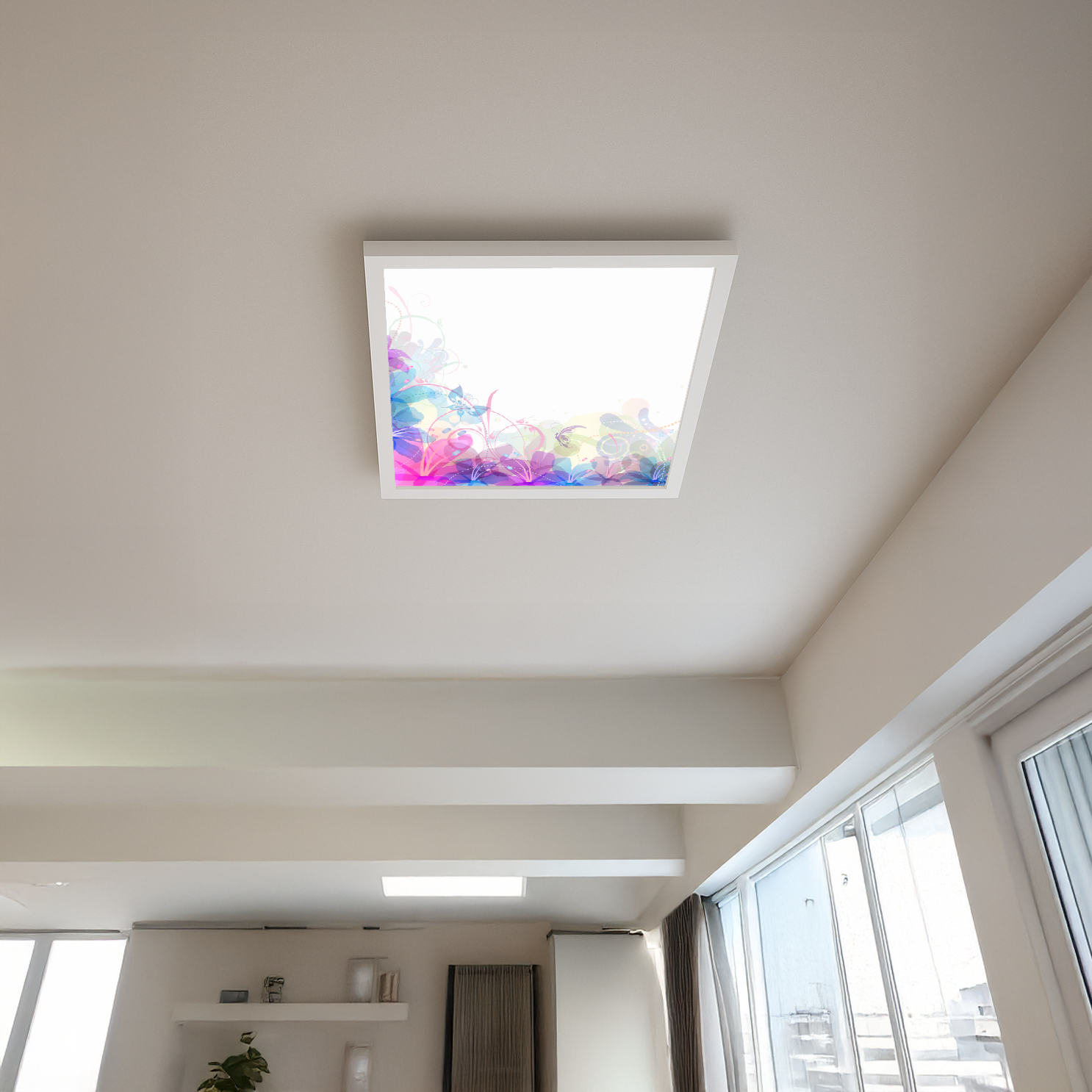 Mavi Rüya, 60cmx60cm, 54 watt, led, Salon Avize Modelleri, Mavi Rüya Mutfak Lamba, Tavan Armatürü - Görsel 4