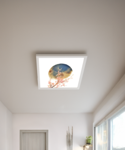 Gökyüzü Panel Dolunay Tasarım-Modern AVIZE-60 x 60 Ledli-Tavan AVIZE--54WATT-TAVANA Yapışık Lamba-Yatak Odası Avize