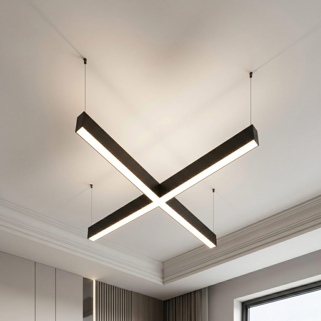 60cm 60W 8000 Lümen X Linear Armatür, Profesyonel Ofis, İş Yeri, Cafe Linear Aydınlatma, Özel Renk Ve Boyut Seçenekleri