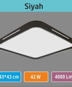 Alternative view of Sİyah, Kare Sıva Üstü LED Tavan Armatürü - [43x43 cm / 42W / 4000 Lümen] Mutfak, banyo, oda avize