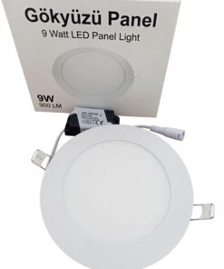 Gökyüzü Panel 9W Sıva Altı Yuvarlak Slim LED Spot Lamba - 900 Lümen - Beyaz Işık (CE Belgeli)