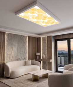 Gökyüzü Panel Sarı Çiçekler 60x120, 106W, Sıva Üstü, Güçlü Led Aydınlatma, Tavan Armatürü, Led Panel, Ofis, Mutfak Aydınlatması