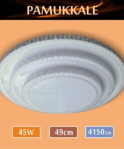 LED Tavan Armatür - Pamukkale – 6500K – Beyaz Işık – Gün Işığı-45 Watt – 50 cm Yuvarlak Modern Avize – 4150 Lümen Güçlü Aydınlatma