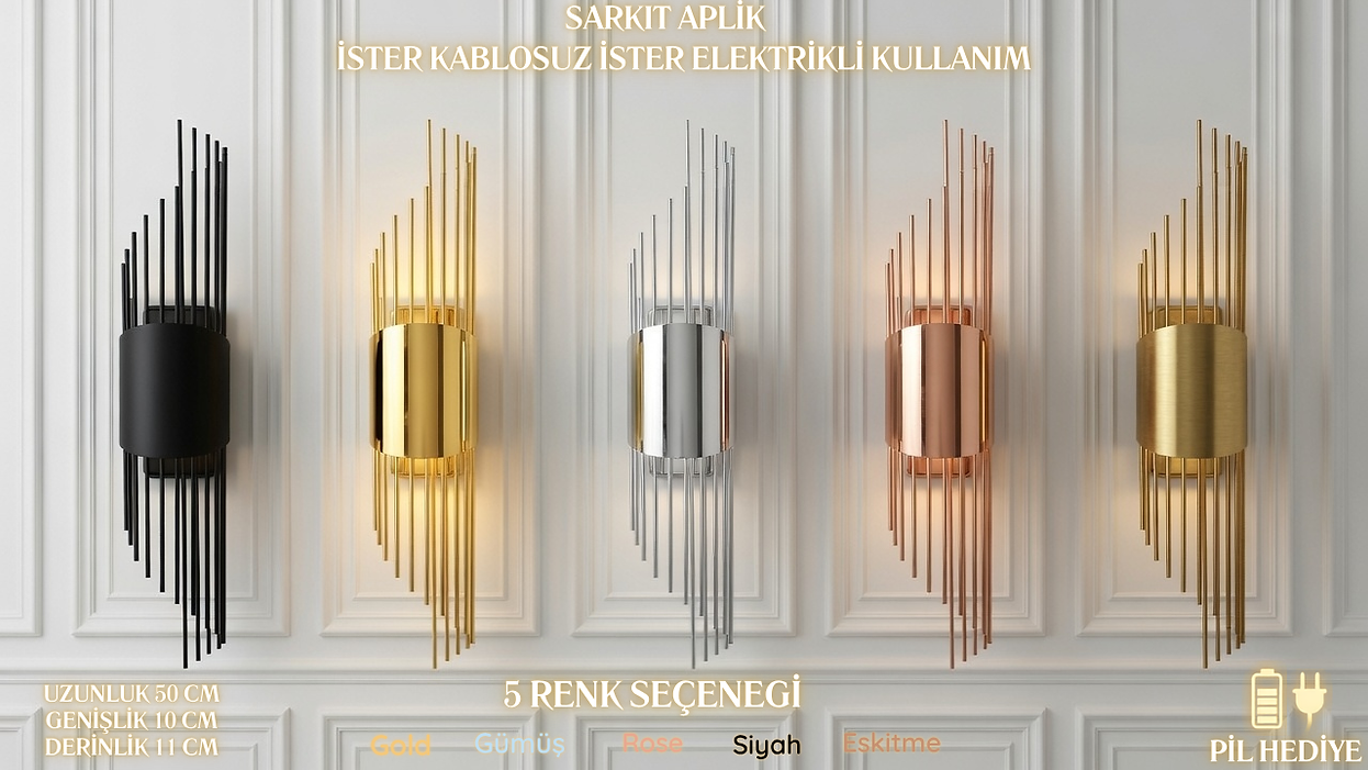 Gümüş Sarkıt Aplik - Dekoratif Tak Çalıştır Sarkıt Duvar Apliği (Pilli & Elektrikli) - 50cm - Görsel 4