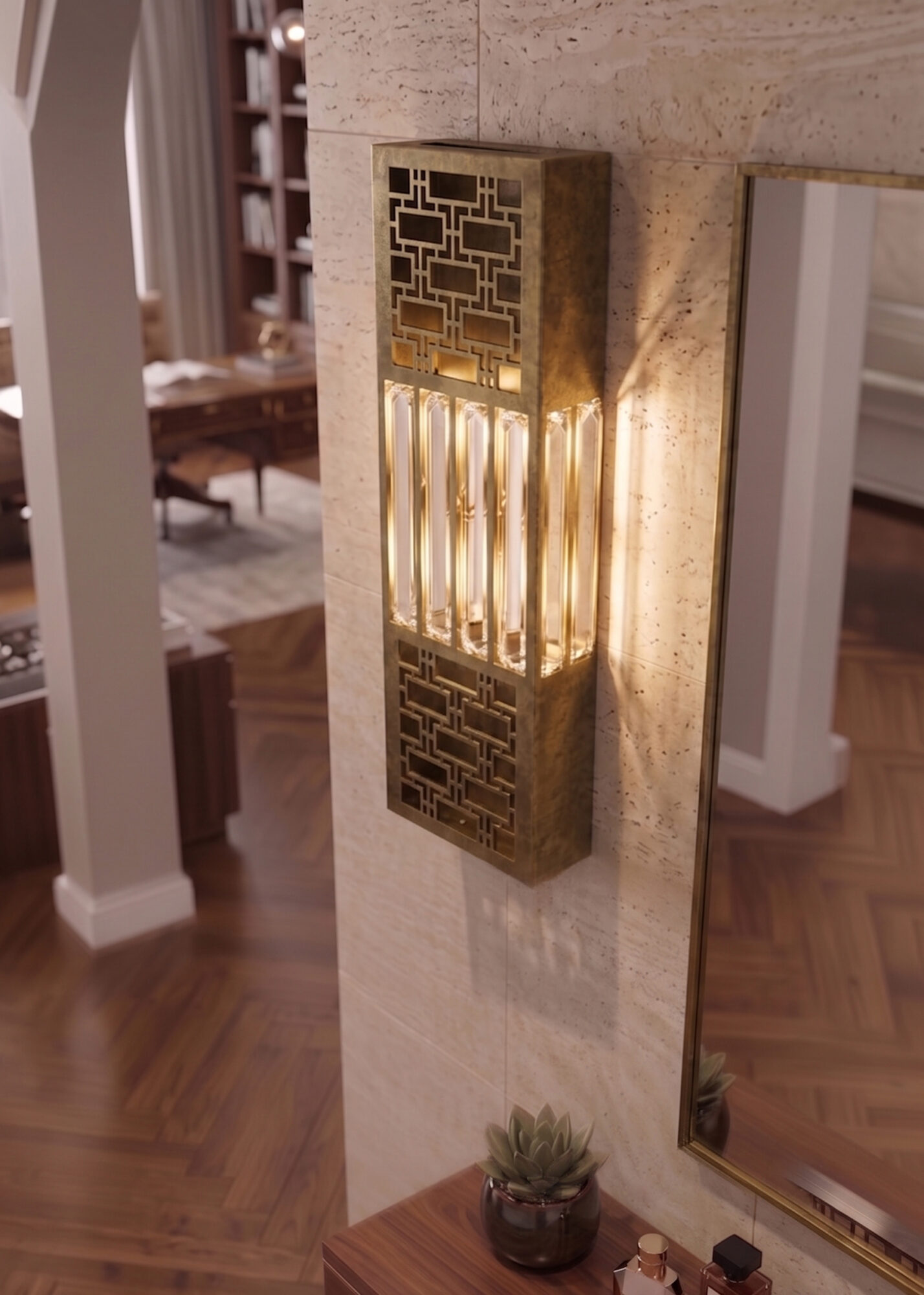 Anadolu Aplik Eskitme - Çift Sistemli (Pilli ve Elektrikli) Modern Duvar Lambası - 6W LED Dahil (40x14cm) - Görsel 2