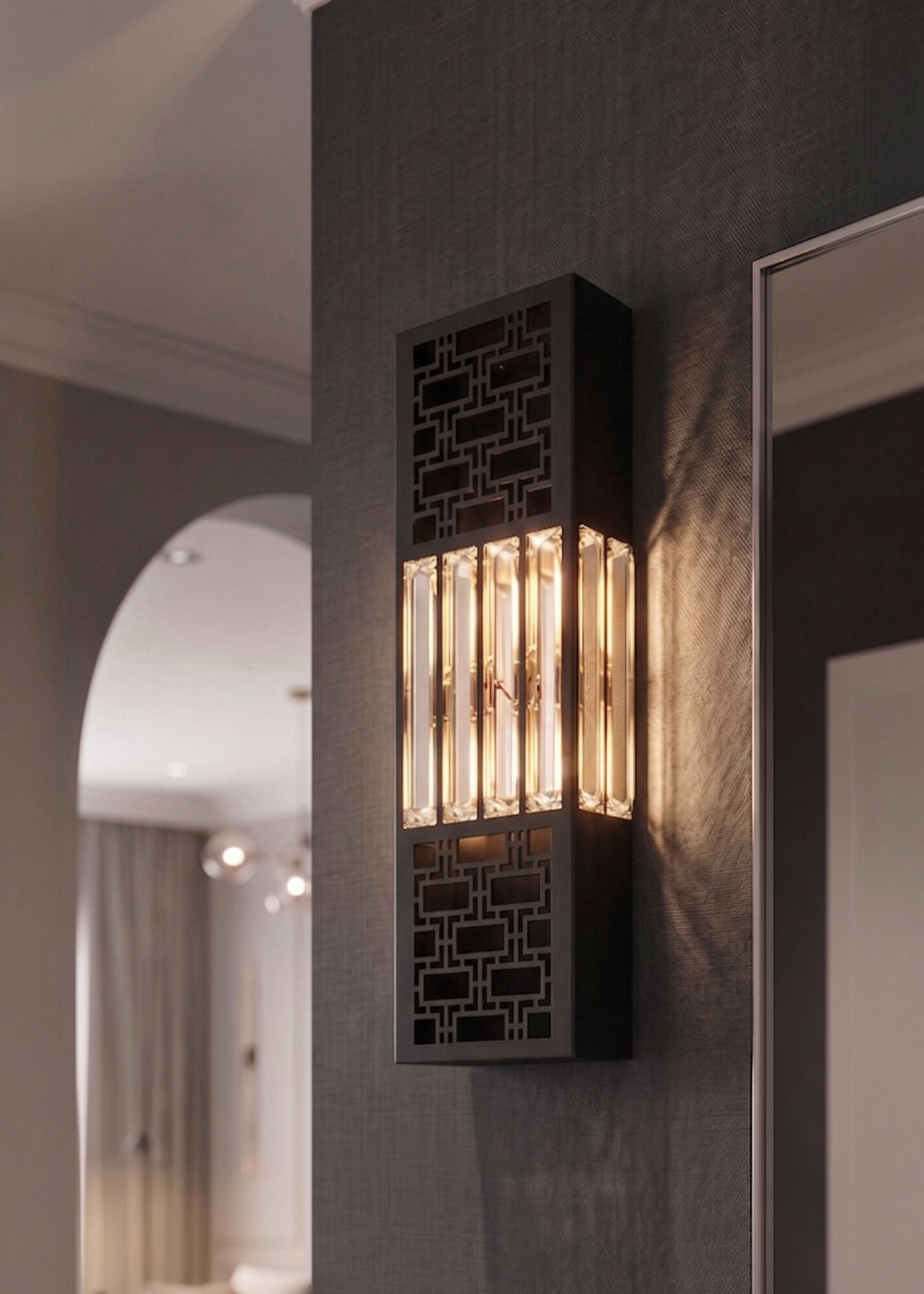 Anadolu Aplik Siyah - Çift Sistemli (Pilli ve Elektrikli) Modern Duvar Lambası - 6W LED Dahil (40x14cm)