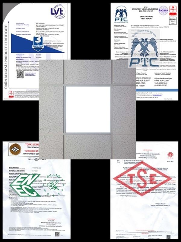 TSE ENEC PTC Belgeli 60x60 LED Armatür 36W - Proje Uyumlu Modeller (Sıva Altı/Üstü/Gömme/Clipin/Askı) - Görsel 7